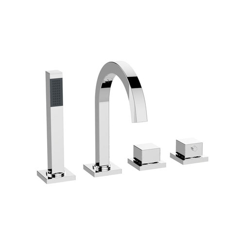 Wiesbaden Rombo 4-gats badrandthermostaat afbouwset | Chroom Wiesbaden Wiesbaden Rombo 4-gats badrandthermostaat afbouwset | Chroom