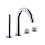 Wiesbaden Caral 4-gats badrandthermostaat afbouwset | Chroom Wiesbaden Wiesbaden Caral 4-gats badrandthermostaat afbouwset | Chroom