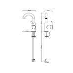 Wiesbaden Caral opbouw wastafelkraan met draaibare uitloop | Chroom Wiesbaden Wiesbaden Caral opbouw wastafelkraan met draaibare uitloop | Chroom