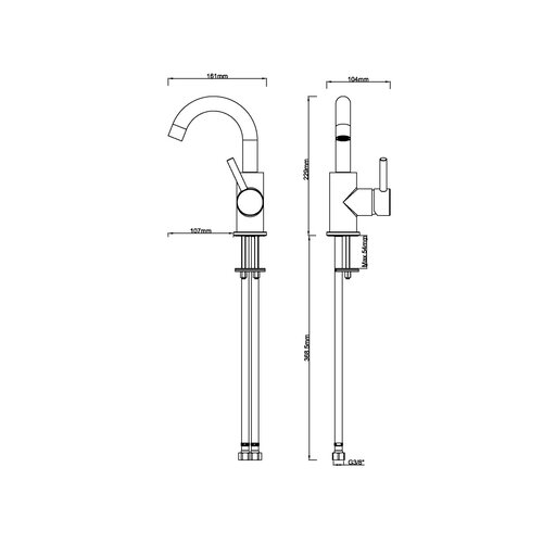 Wiesbaden Caral opbouw wastafelkraan met draaibare uitloop | Chroom Wiesbaden Wiesbaden Caral opbouw wastafelkraan met draaibare uitloop | Chroom