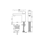 Wiesbaden Wiesbaden Rombo wastafelkraan met clickwaste | Geborsteld staal