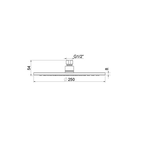 Wiesbaden Wiesbaden Caral hoofddouche rond 25 x 0,8cm | Chroom