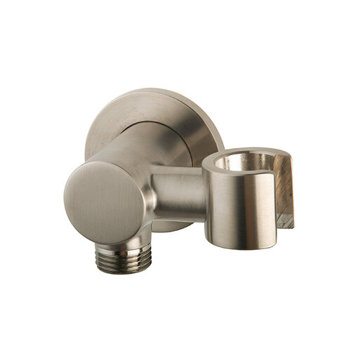 Wiesbaden Wandaansluitbocht met kantelbare handdouchehouder rond 1/2" | Geborsteld staal Wiesbaden Wiesbaden Wandaansluitbocht met kantelbare handdouchehouder rond 1/2" | Geborsteld staal