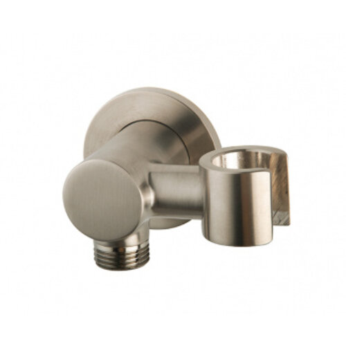 Wiesbaden Wandaansluitbocht met kantelbare handdouchehouder rond 1/2" | Geborsteld staal Wiesbaden Wiesbaden Wandaansluitbocht met kantelbare handdouchehouder rond 1/2" | Geborsteld staal