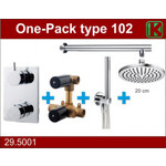 Wiesbaden one-pack inbouwthermostaatset type 102 CHR (20cm) Wiesbaden Wiesbaden one-pack inbouwthermostaatset type 102 CHR (20cm)