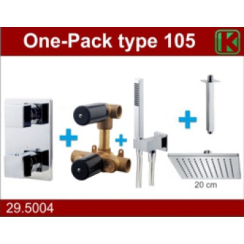 Wiesbaden one-pack inbouwthermostaatset type 105 CHR (20cm) Wiesbaden Wiesbaden one-pack inbouwthermostaatset type 105 CHR (20cm)