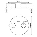 Wiesbaden Caral Rond afbouwdeel inbouwthermostaat 2 weg | Geborsteld messing Wiesbaden Wiesbaden Caral Rond afbouwdeel inbouwthermostaat 2 weg | Geborsteld messing
