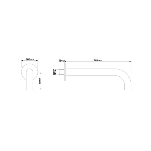 Wiesbaden inbouw-uitloop rond 25cm 1/2'' | Geborsteld messing Wiesbaden Wiesbaden inbouw-uitloop rond 25cm 1/2'' | Geborsteld messing