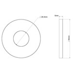 Wiesbaden Wiesbaden Losse rozet T.B.V. inbouw-uitloop rond 1/2'' | Geborsteld messing