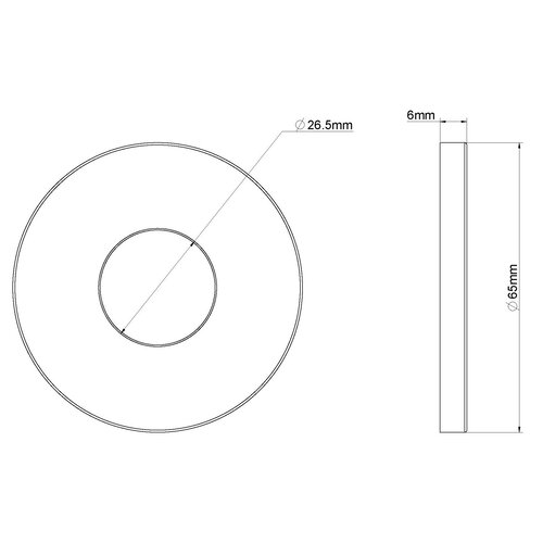 Wiesbaden Wiesbaden Losse rozet T.B.V. inbouw-uitloop rond 1/2'' | Geborsteld messing