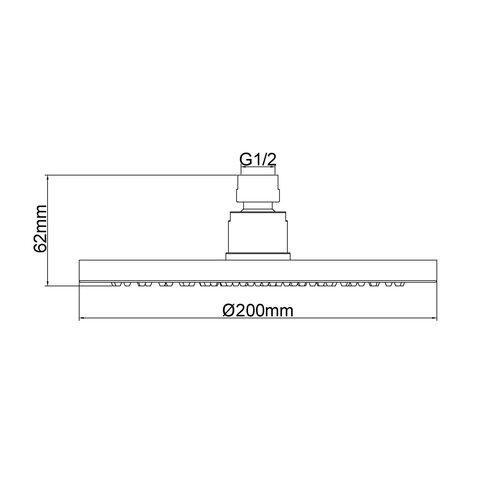 Wiesbaden Wiesbaden Caral hoofddouche rond 20 x 1,2cm | Geborsteld koper