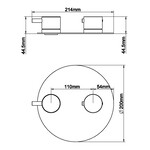 Wiesbaden Wiesbaden Caral Rond afbouwdeel inbouwthermostaat 2 weg | Gunmetal