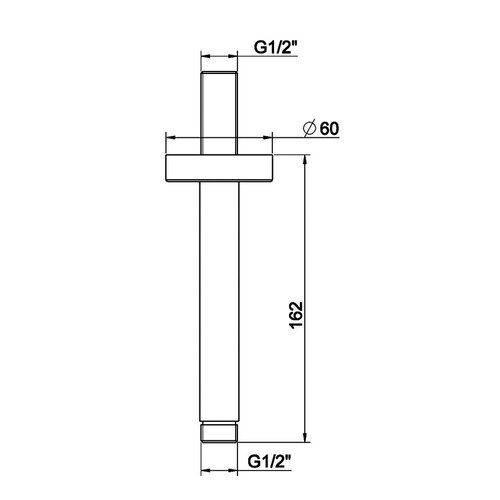 Wiesbaden Caral douchearm met plafondbevestiging 15cm | Gunmetal Wiesbaden Wiesbaden Caral douchearm met plafondbevestiging 15cm | Gunmetal