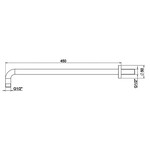 Wiesbaden Wiesbaden Caral douchearm met muurbevestiging 45cm | Gunmetal