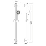 Wiesbaden Wiesbaden Cadans luxe glijstangset | Gunmetal