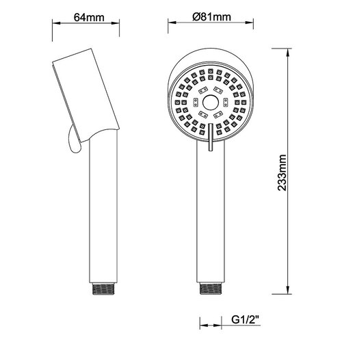 Wiesbaden Cadans verstelbare handdouche | Gunmetal Wiesbaden Wiesbaden Cadans verstelbare handdouche | Gunmetal