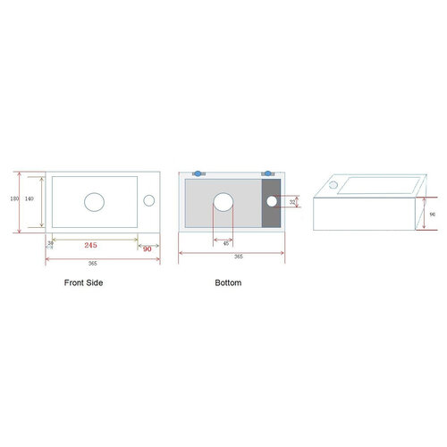 Wiesbaden Rhea mini fontein links 36,5 x 18 x 9cm keramiek | Mat wit Wiesbaden Wiesbaden Rhea mini fontein links 36,5 x 18 x 9cm keramiek | Mat wit