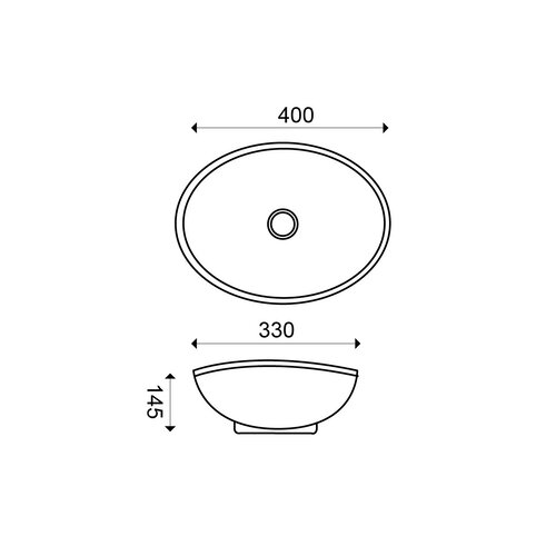 Wiesbaden Barco waskom ovaal 40 x 33 x 14,5cm keramiek | Mat zwart Wiesbaden Wiesbaden Barco waskom ovaal 40 x 33 x 14,5cm keramiek | Mat zwart