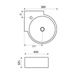 Wiesbaden Wiesbaden Atlas hoekfontein 44 x 27,5 x 12cm keramiek | Glans wit