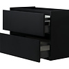 Wiesbaden Marmaris losse onderkast met 2 laden | Mat zwart | 80cm