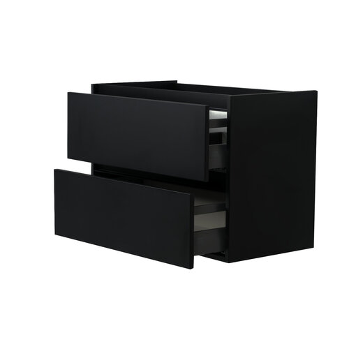 Wiesbaden Marmaris losse onderkast met 2 laden | Mat zwart | 80cm Wiesbaden Wiesbaden Marmaris losse onderkast met 2 laden | Mat zwart | 80cm