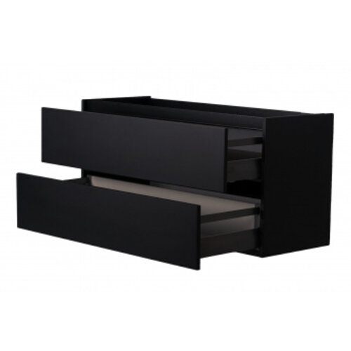 Wiesbaden Marmaris losse onderkast met 2 laden 1 uitsparing | Mat zwart | 120cm Wiesbaden Wiesbaden Marmaris losse onderkast met 2 laden 1 uitsparing | Mat zwart | 120cm