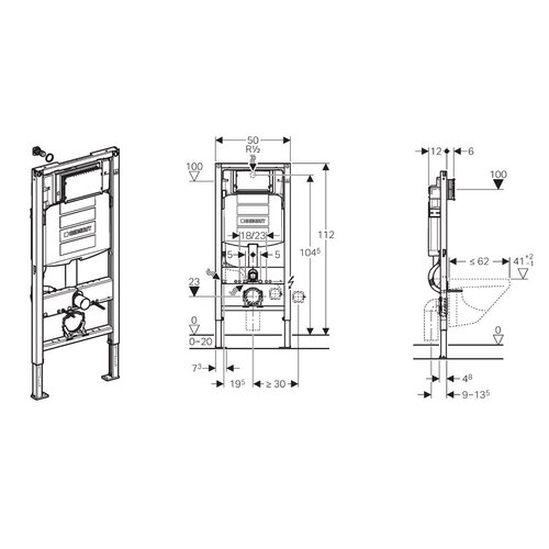 Geberit Geberit Geberit Duofix UP-320 inb.reservoir,bev.set, iso.set