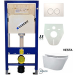 Geberit Geberit Geberit UP 100 Vesta Rimless wc+ Flatline zitt.+ Delta 25 wit