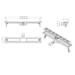 Wiesbaden 3e generatie douchegoot met muurflens en rooster 90x7cm RVS Wiesbaden Wiesbaden 3e generatie douchegoot met muurflens en rooster 90x7cm RVS
