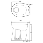 Xellanz Xellanz staande verhoogde toiletpot +6 AO wit