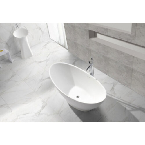 Wiesbaden Wiesbaden Jasmijn Solid Surface vrijstaand bad 186.5x84x59.5cm | Mat wit