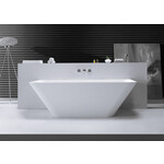 Wiesbaden Inge Solid surface half vrijstaand bad 180x84x57cm | Mat wit Wiesbaden Wiesbaden Inge Solid surface half vrijstaand bad 180x84x57cm | Mat wit