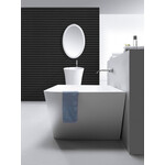 Wiesbaden Inge Solid surface half vrijstaand bad 180x84x57cm | Mat wit Wiesbaden Wiesbaden Inge Solid surface half vrijstaand bad 180x84x57cm | Mat wit