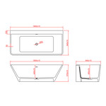 Wiesbaden Inge Solid surface half vrijstaand bad 180x84x57cm | Mat wit Wiesbaden Wiesbaden Inge Solid surface half vrijstaand bad 180x84x57cm | Mat wit