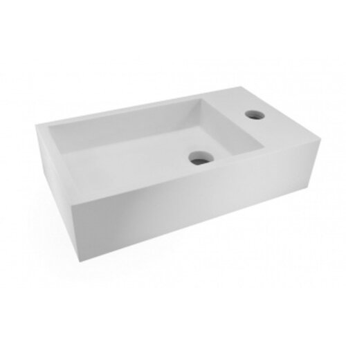 Wiesbaden Wiesbaden Solid surface fontein rechts 40 x 22 x 10cm | Mat wit