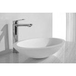 Wiesbaden Kim waskom ovaal 59x35x11cm solid surface | Mat wit Wiesbaden Wiesbaden Kim waskom ovaal 59x35x11cm solid surface | Mat wit