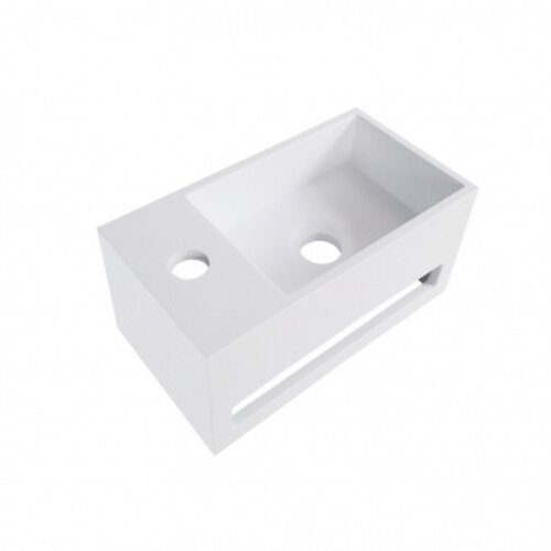 Wiesbaden Wiesbaden Julia fontein links Solid surface 35 x 20 x 16cm | Mat wit