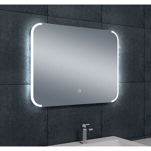 Wiesbaden Bracket spiegel rechthoek met LED, dimbaar en spiegelverwarming 80x60cm