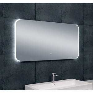 Wiesbaden Bracket spiegel rechthoek met LED, dimbaar en spiegelverwarming 120x60cm