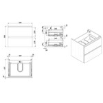 Wiesbaden Vision onderkast met 2 laden 60x46 | Houtnerf grijs Wiesbaden Wiesbaden Vision onderkast met 2 laden 60x46 | Houtnerf grijs