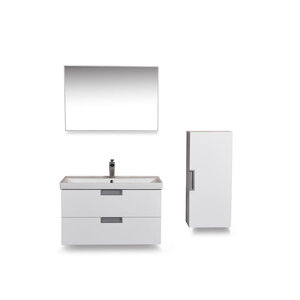 Xellanz badmeubel 80 +keramische wastafel + spiegel + zijkast wit