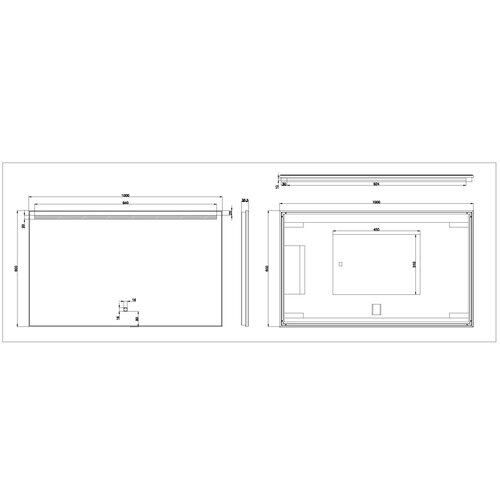 Wiesbaden Ambi one spiegel rechthoek met LED, dimbaar en spiegelverwarming 100 x 60cm Wiesbaden Wiesbaden Ambi one spiegel rechthoek met LED, dimbaar en spiegelverwarming 100 x 60cm