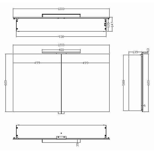 Xellanz Xellanz Bright spiegelkast met LED 100 x 60 x 14 cm