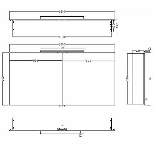 Xellanz Xellanz Bright spiegelkast met LED 120 x 60 x 14 cm