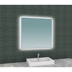 Wiesbaden Soul spiegel rechthoek met LED dimbaar en spiegelverwarming 80x80cm