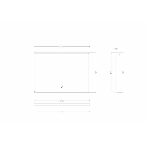 Wiesbaden Avi spiegel rechthoek met LED, dimbaar en spiegelverwarming 70 x 50cm | Mat zwart Wiesbaden Wiesbaden Avi spiegel rechthoek met LED, dimbaar en spiegelverwarming 70 x 50cm | Mat zwart