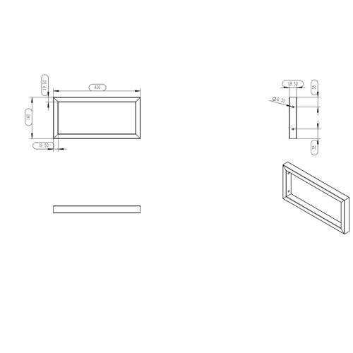 Wiesbaden | Mat zwart | e vierkante supportbeugel 40x14 Wiesbaden Wiesbaden | Mat zwart | e vierkante supportbeugel 40x14