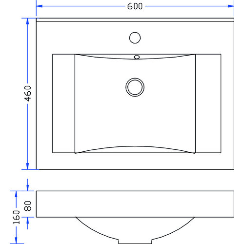 Wiesbaden Tigris wastafel enkel met 1 kraangat 60x46x8 cm kunstmarmer glans wit Wiesbaden Wiesbaden Tigris wastafel enkel met 1 kraangat 60x46x8 cm kunstmarmer glans wit