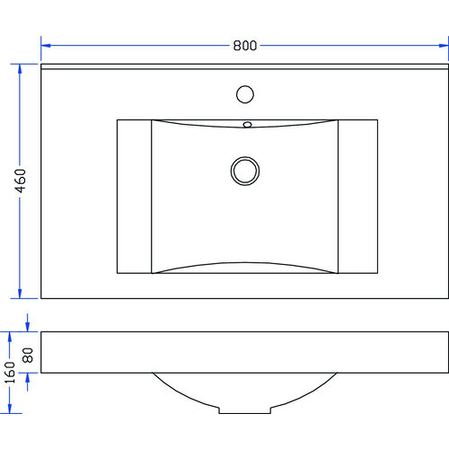 Wiesbaden Tigris wastafel enkel met 1 kraangat 80x46x8 cm kunstmarmer glans wit Wiesbaden Wiesbaden Tigris wastafel enkel met 1 kraangat 80x46x8 cm kunstmarmer glans wit