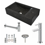 Wiesbaden Wiesbaden One Pack Hardstenen fontein 40x22x10 rechts compleet